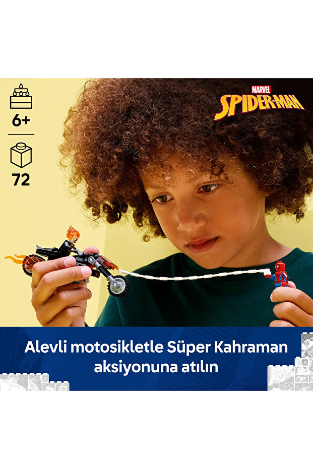 ® ǀ Marvel Örümcek Adam vs. Ghost Rider Motosikleti 76335 - 6+ Yaratıcı Oyuncak Yapım Seti (72P) - 6