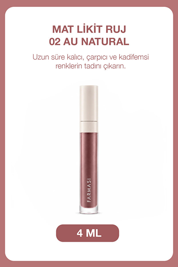 Long-Lasting Velvety Texture Matte Liquid Lipstick | 02 Au Natural