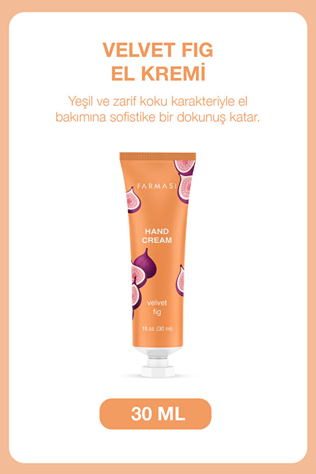 Velvet Fig - Fig Hand Cream 30 ml Moisturizing and Softening Hand Care Cream