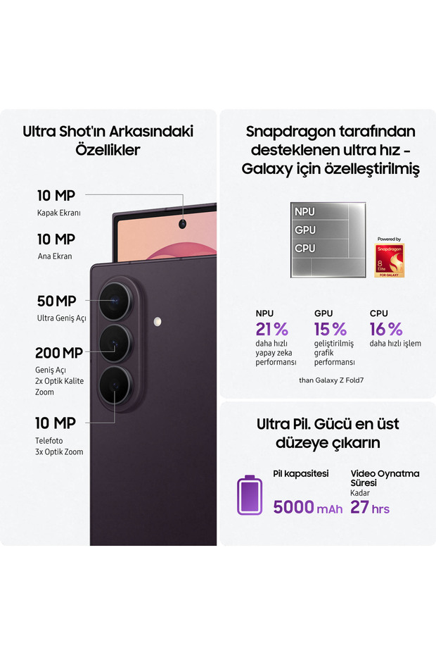 Galaxy Z Fold8 Ultra 12GB/512GB Krem Cep Telefonu - 3