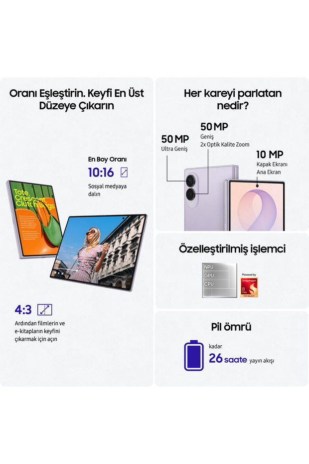 Galaxy Z Fold8 16GB/1TB Grafit Gri Cep Telefonu - 3