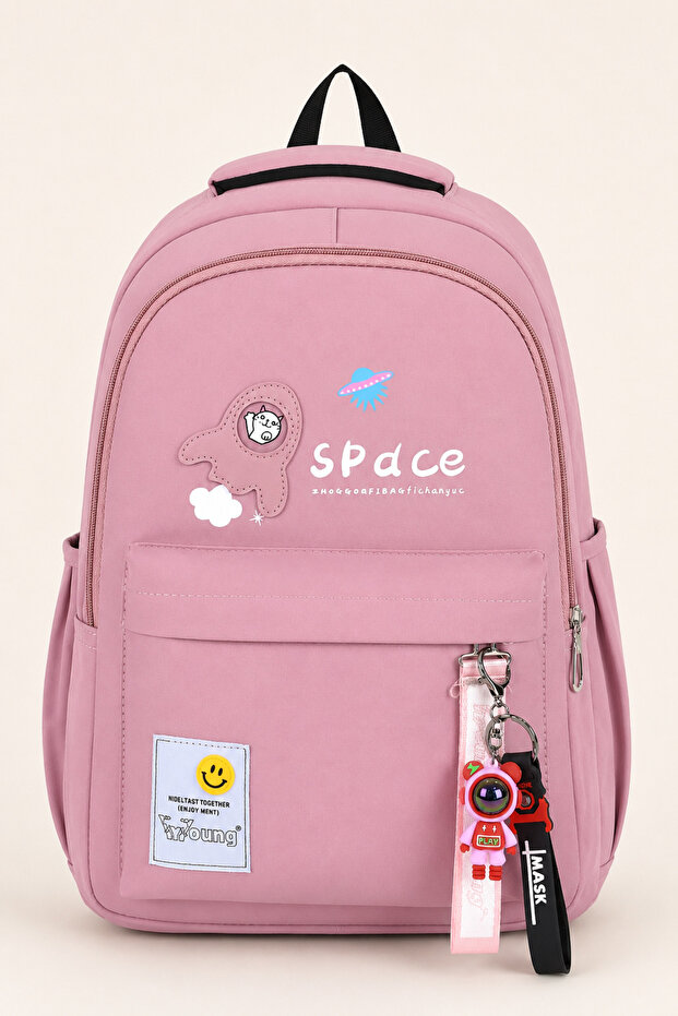 Girls' Primary School Middle School School Backpack Multi-Compartment Daily Travel Bag Pink 51705