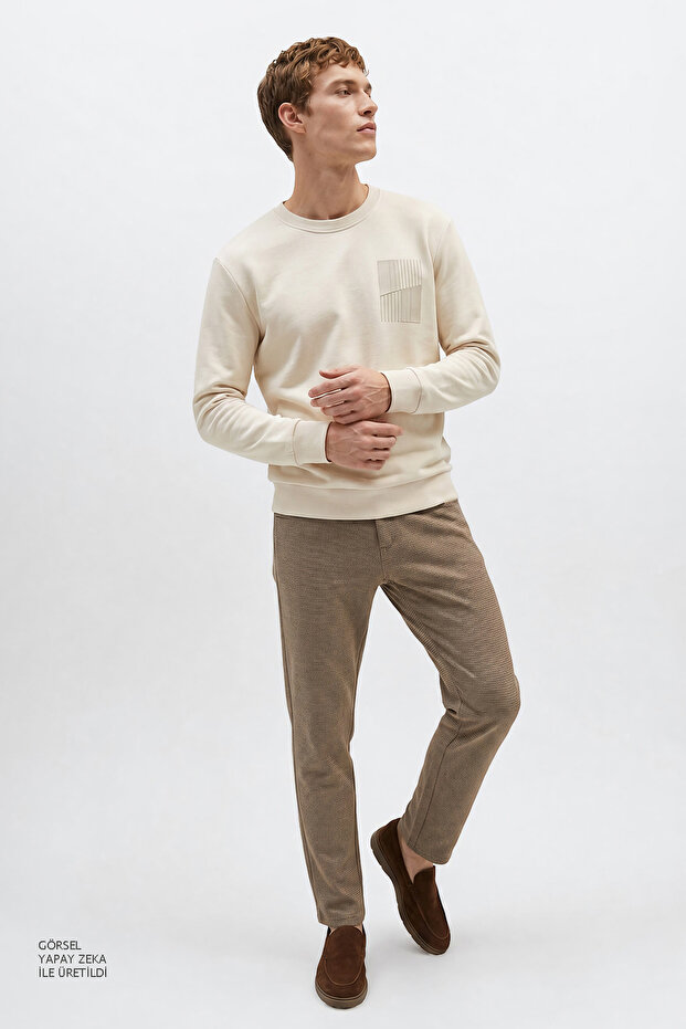 Mink Men's Slim Fit Micro Patterned Trousers Ace001261003_Viz