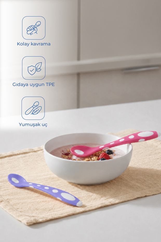 Silicone Food Spoon Pink-purple