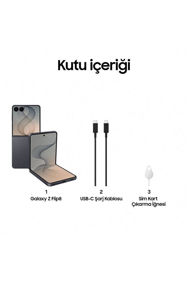 Galaxy Z Flip8 12GB/512GB Grafit Gri Cep Telefonu - 8