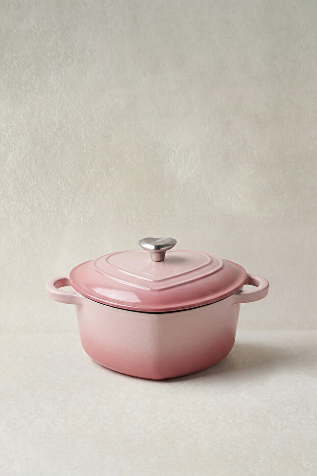 Love Cast Iron Enamelled Pot Pink 18 cm