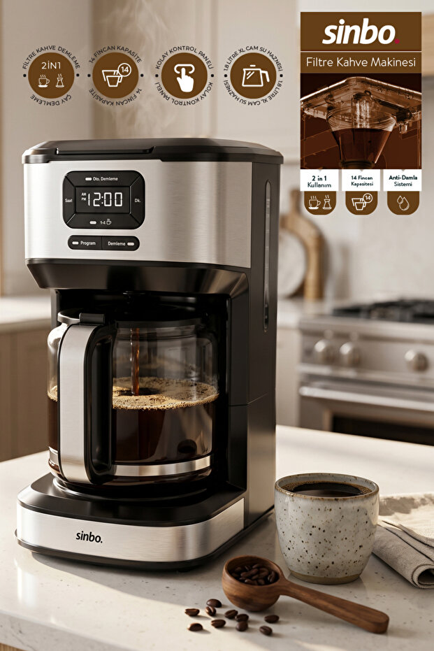 Scm-9042 Automatic Timer XL 14-Cup Drip Coffee Maker with Digital Display