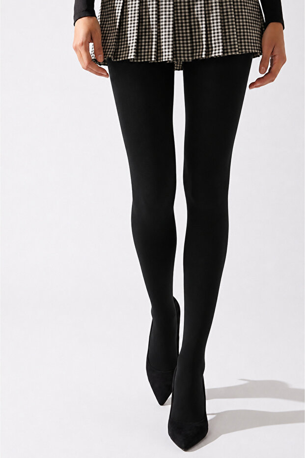 Women's Raised Pantyhose Black