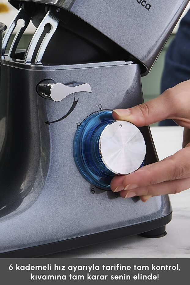 Multichef Stand Mikser Mutfak Şefi 1900w 5,5lt (KIYMA ÇEKME SUCUK-SOSİS İÇLİ KÖFTE APARATLI) - 5