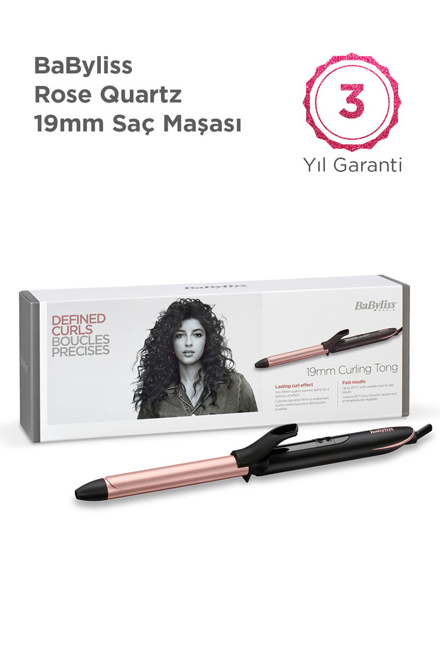 Rose Quartz 19 mm 210 Derece 6 Isı Ayarlı Kuvars Seramik Kaplama İnce Saç Maşası Pembe C450E