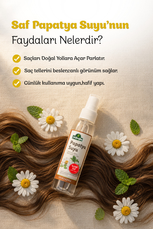 Papatya Suyu 125ml Saç Toniği %100 Doğal Ve Saf Saç Bakımı - 3