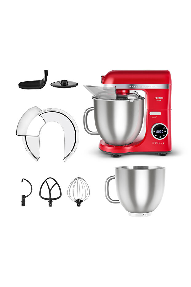 Mastermaid Chef Ultra D2000W Dijital Ekranlı Hamur Yoğurma Makinesi Imperial Red 7L