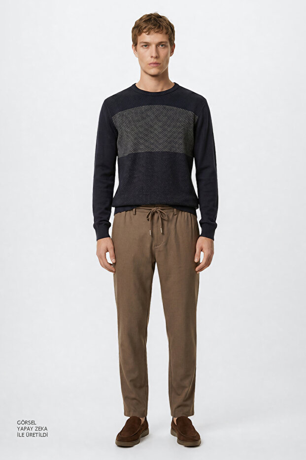 Tie-Waist Regular Leg Jogger Mink Men's Trousers Ace001261525_Viz