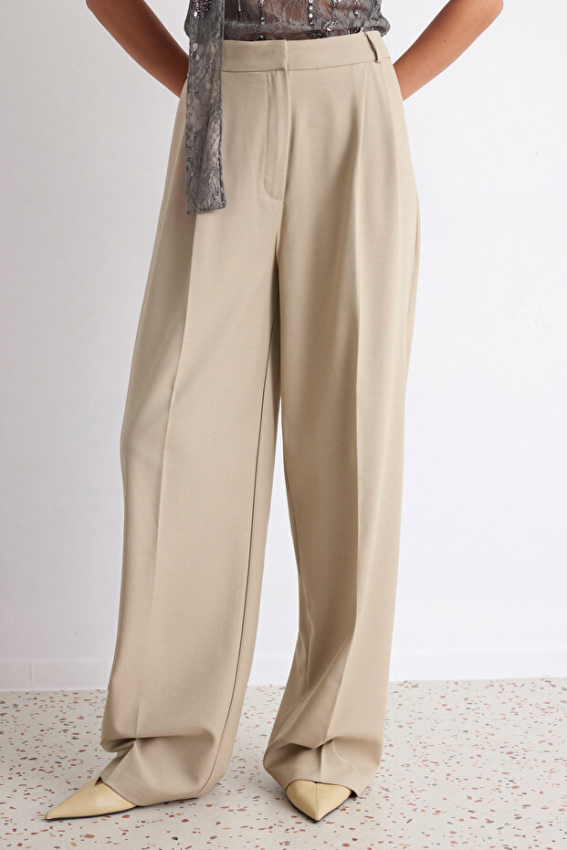 Taş Bol Paça Dokuma Pantolon TPRAW23PL00016 - 3