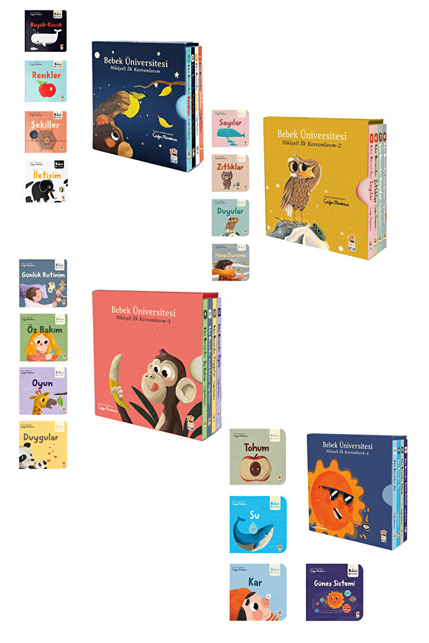 Bebek Üniversitesi Hikayeli İlk Kavramlarım 4 Seri 16 Kitap Set