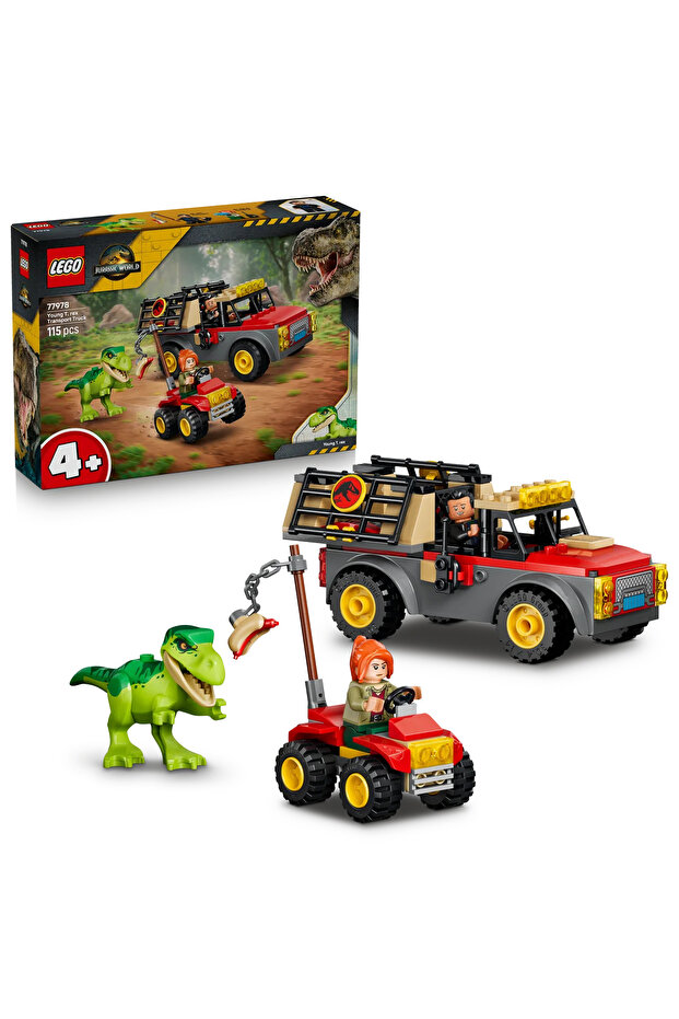 ® Jurassic World Genç T. rex Taşıma Kamyonu 77978 - 4+ Yaş için Oyuncak Yapım Seti (115 Parça)