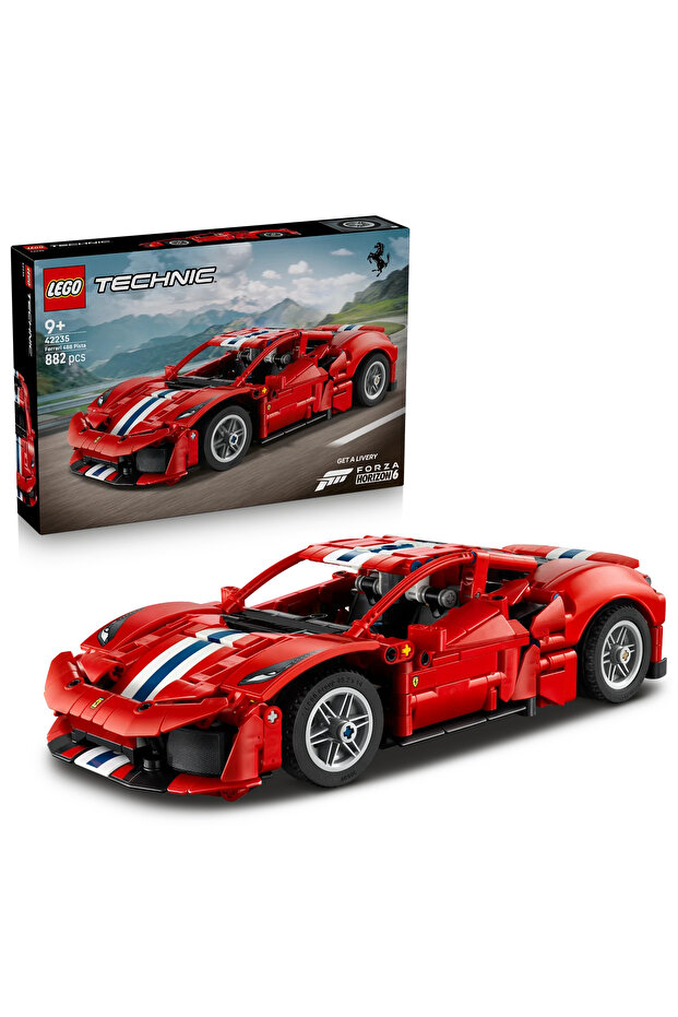 ® Technic Ferrari 488 PISTA Araba 42235 - 9 Yaş ve Üzeri için Oyuncak Yapım Seti (882 Parça)