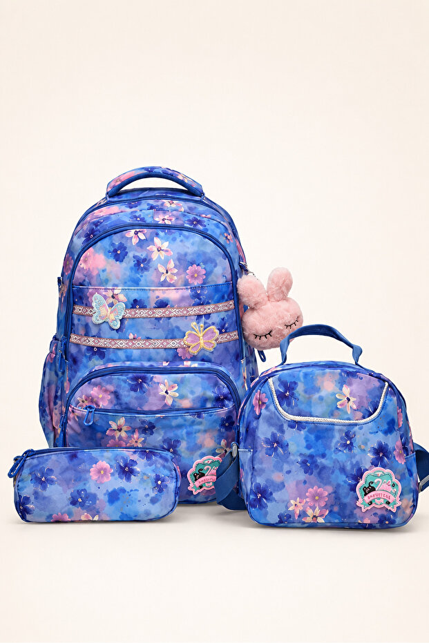 Girl's 3-Piece Elementary School Bag Set School Bag & Thermal Lunch Bag & Pen Holder 1490