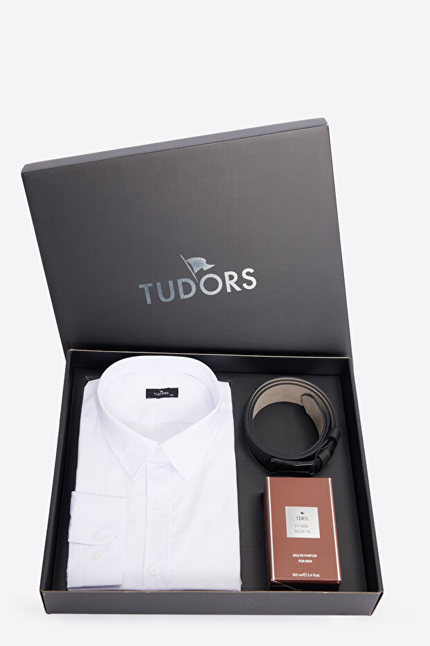 Special Boxed Men's 3-Piece Set: Shirt, Perfume, and Belt Gift Dowry Set for Groom