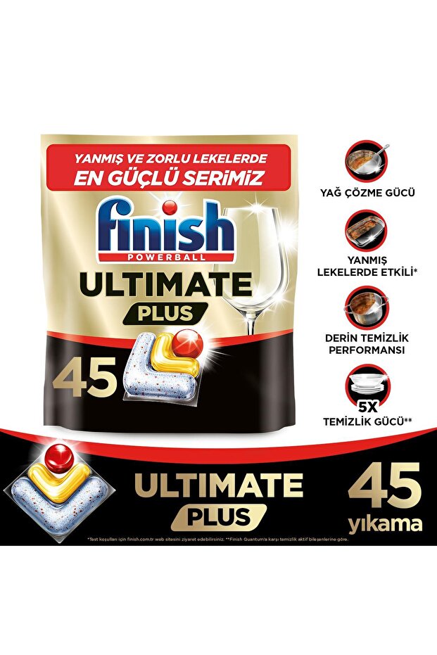 Ultimate Plus Dishwasher Detergent Capsule Tablet Lemon 45 Pieces
