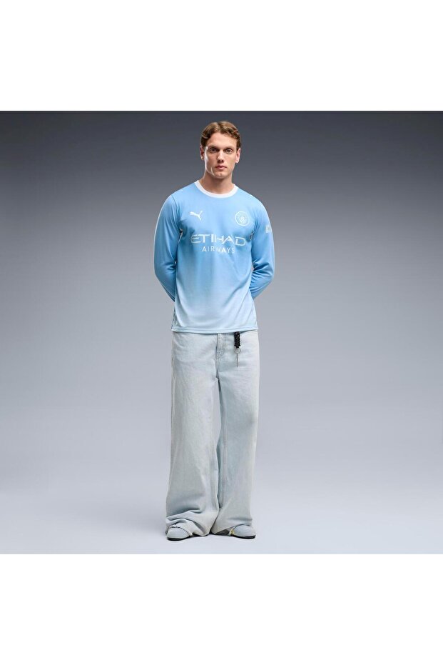 MCFC Home Jersey Replica LS Team Light B