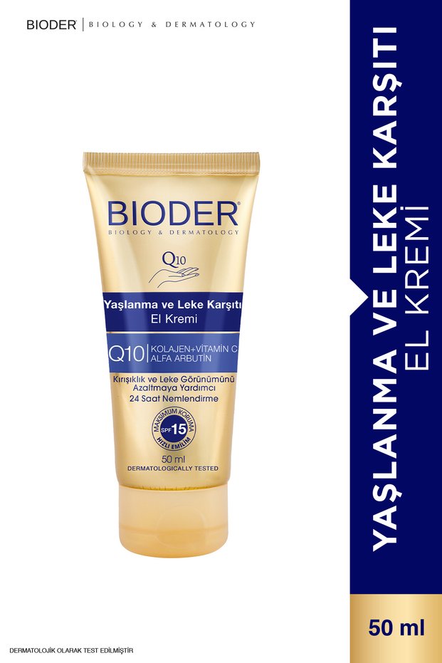 Anti-Aging and Anti-Blemish Hand Cream 50 ml - Collagen Q10 Arbutin Vitamin C Spf 15