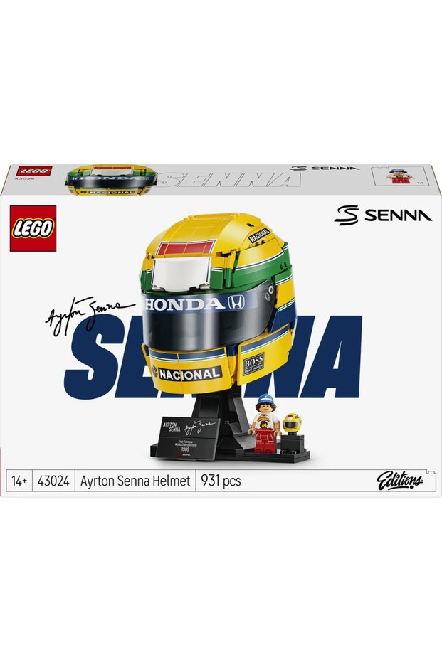 Editions Ayrton Senna Kaskı 43024 - 14 Yaş ve Üzeri Kız ve Erkek Çocuklar için Minifigür İçeren Yaratıcı Koleksiyonluk Oyuncak Yapım Seti, Çocuklara Doğum Günü Hediyesi Fikri (931 Parça)