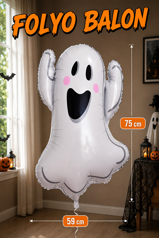 White Ghost Foil Balloon 59x75 Cm Halloween Party Halloween Decorative Balloon
