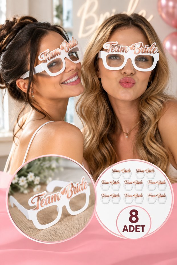 8 Pieces Bride Concept Glasses Rose Gold Color Team Bride Written White Bachelorette Party Glasses