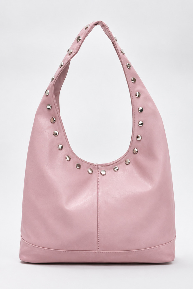 Pembe Süet Oval Kadın Orta Boy Omuz Çanta TAKAW26OC00051