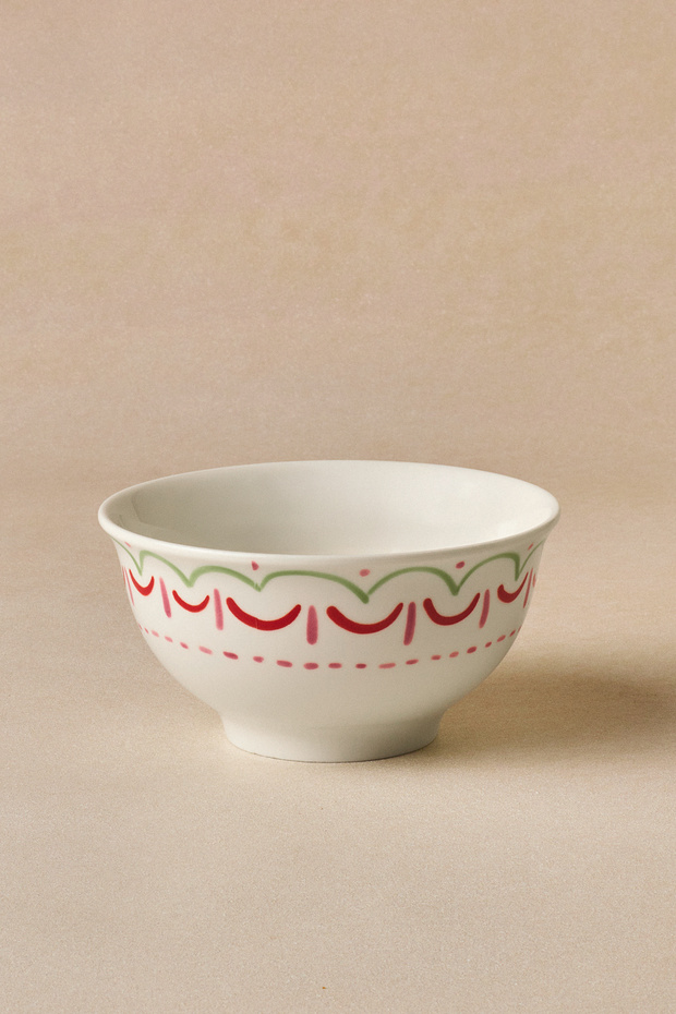 Cherry Time Striped Snack Bowl 11 cm