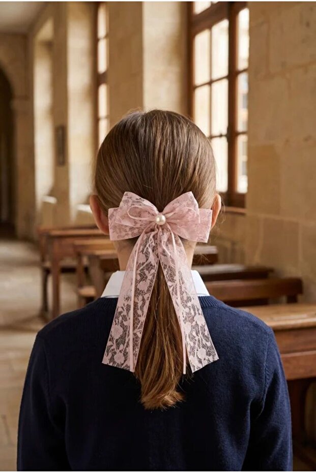 Pearl Bow Pink Automatic Buckle