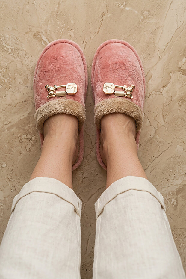 Women's House Slippers Plush Washable Wool-Lined Fur-Trimmed Slippers Guest Trousseau Bundle Bridal Slippers