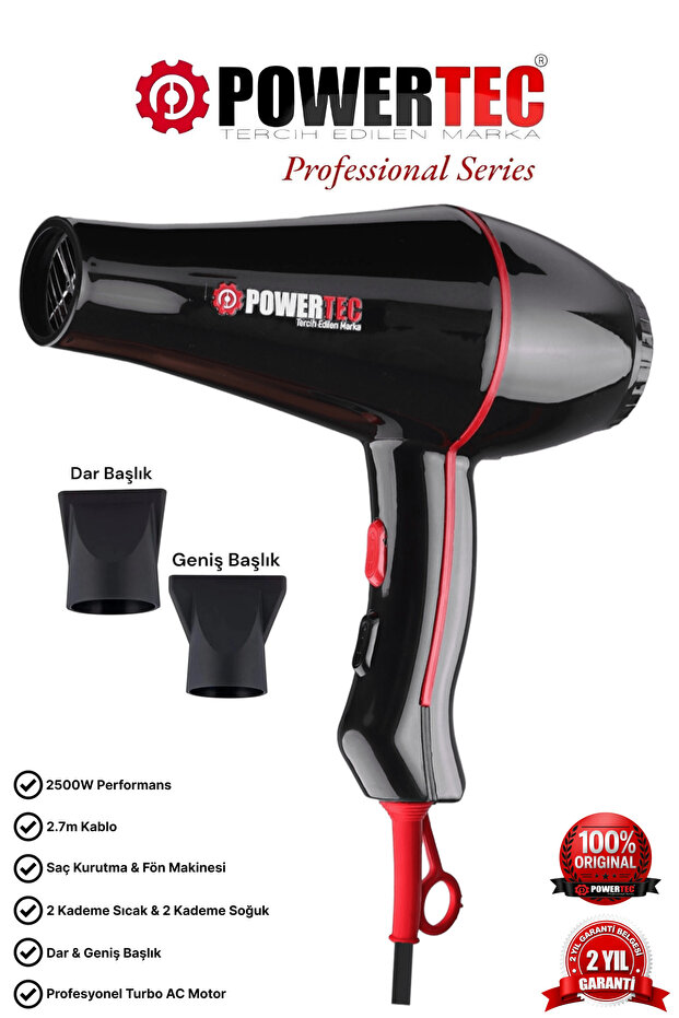 Turbo Professional Tr-601 2500 W Blow Dryer New Version with 2.7m Long Cable