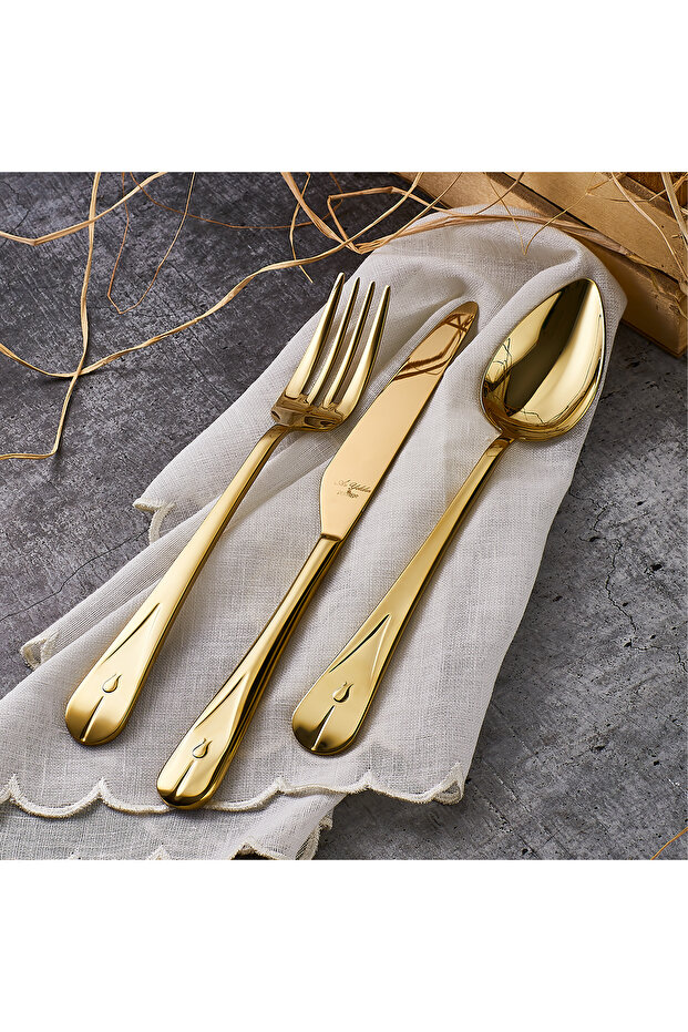 Lalezar Prestige Pvd 24 Piece Bronze Cutlery Set for 6 People
