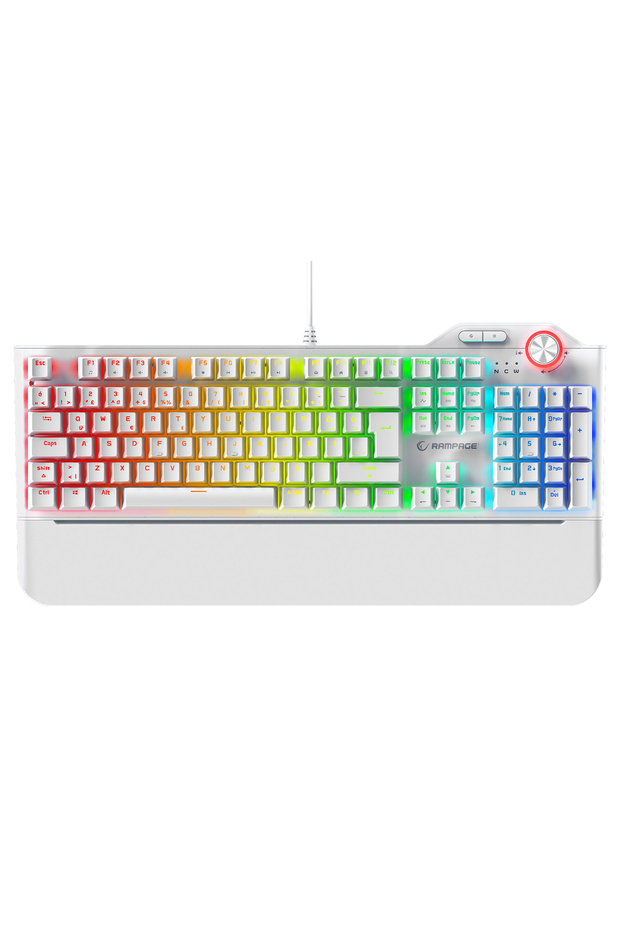 Hydra R6 Full Color RGB LED Gaming Pro Red Switch Mekanik Klavye - Beyaz