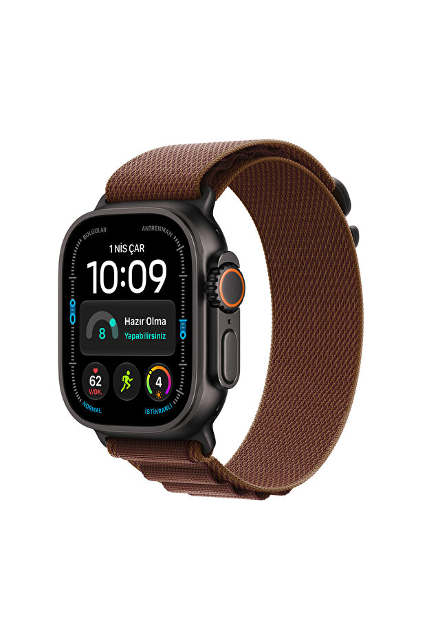 Watch Ultra 4 GPS + Cellular 49mm Siyah Titanyum Kasa ve Burgonya Alpine Loop - L