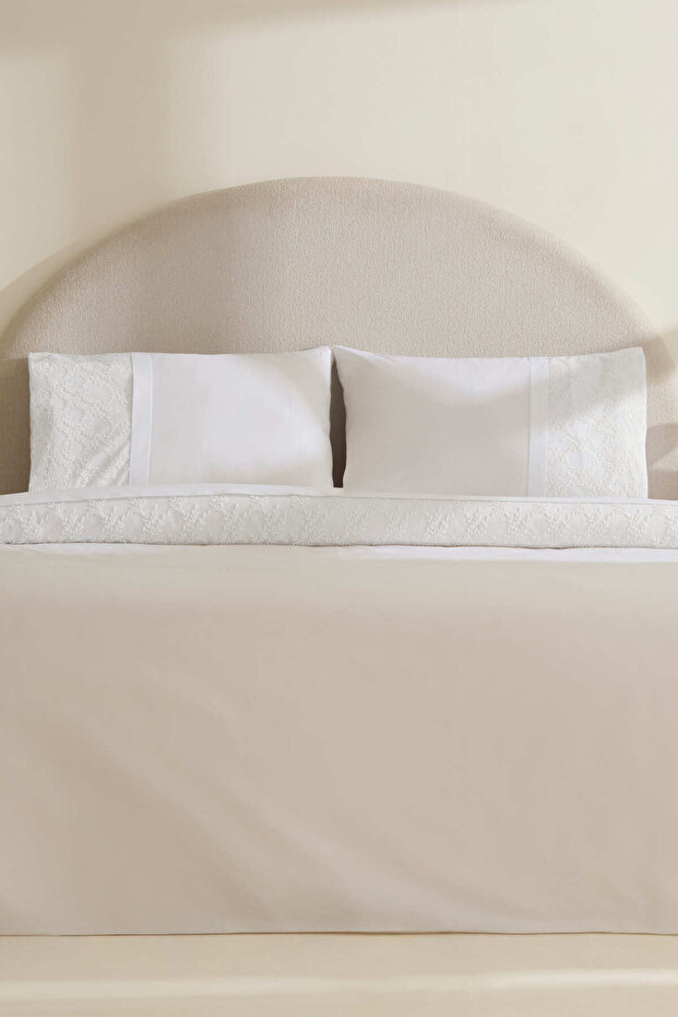 Elaria Dantelli Double Duvet Cover Set White