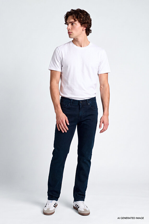 Daren Straight Fit Straight Cut Regular Waist Cotton Stretch Jean Denim Men's Trousers Ml70700026Cp