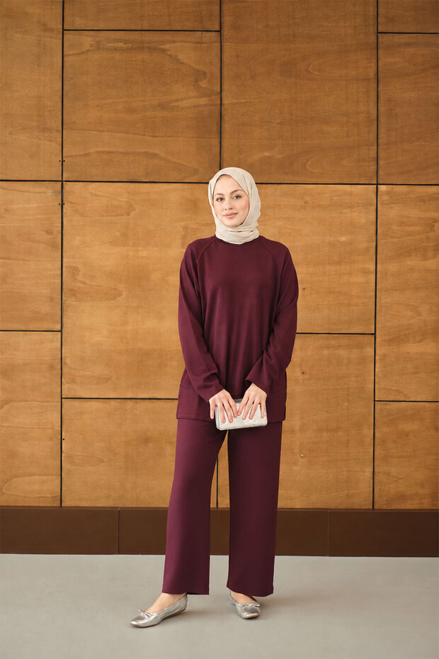 Women's Trouser Suit Burgundy