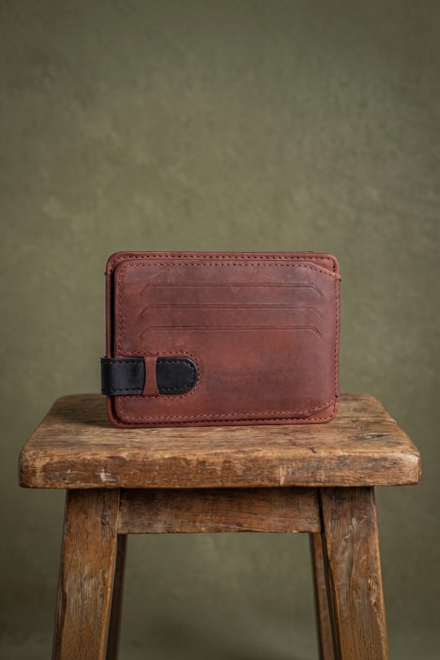 Fermi - Genuine Leather Minimalist Men's Card Holder, Slim Wallet