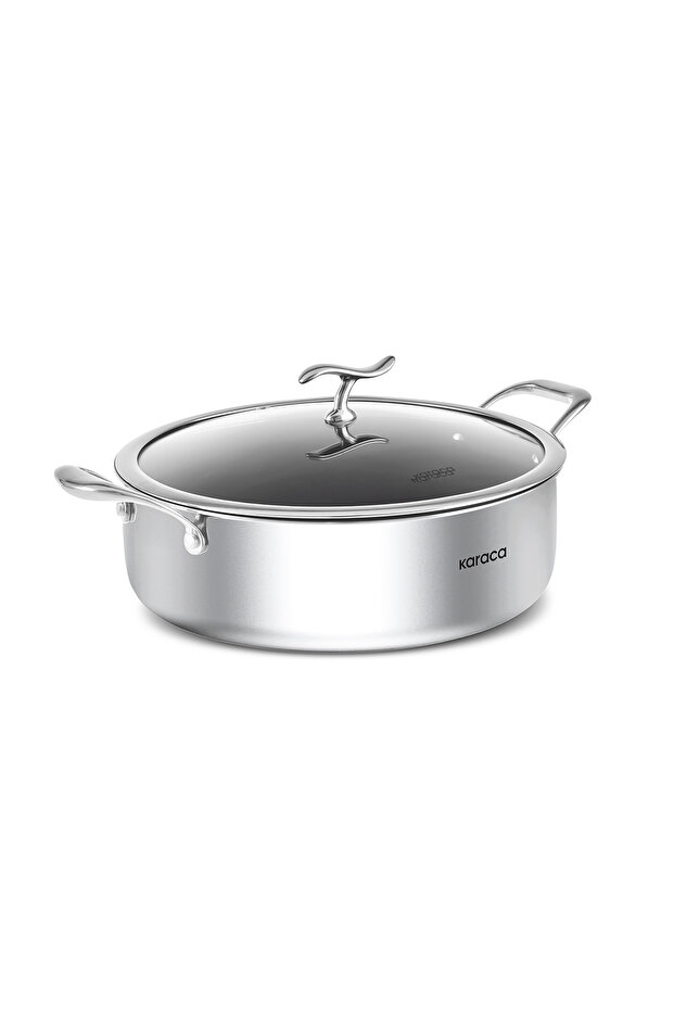 Plasma Steel 316+ 3Ply Fireproof Non-Stick Steel Pot / Stew Pot 30 cm
