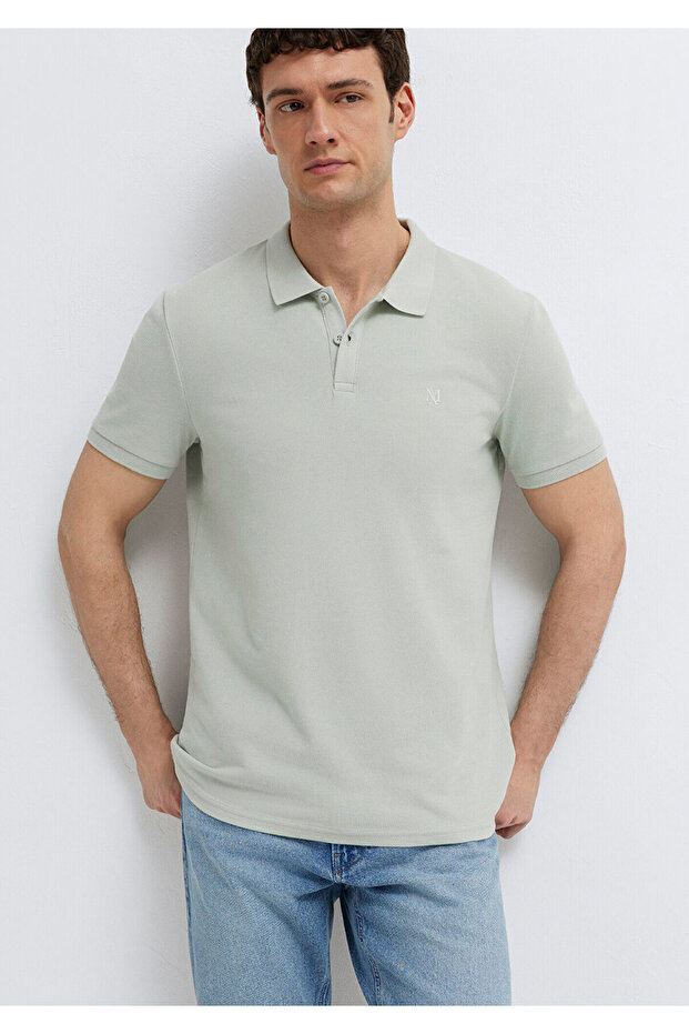 Seal Logo Embroidered Green Polo T-Shirt Slim Fit / Narrow Cut 8804370148