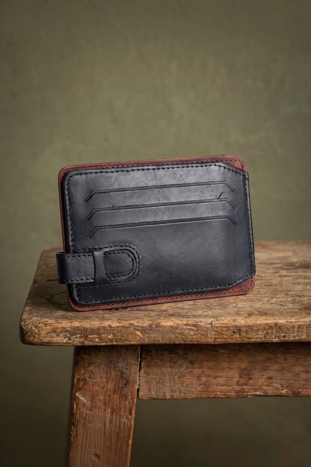 Fermi - Genuine Leather Minimalist Men's Card Holder, Slim Wallet