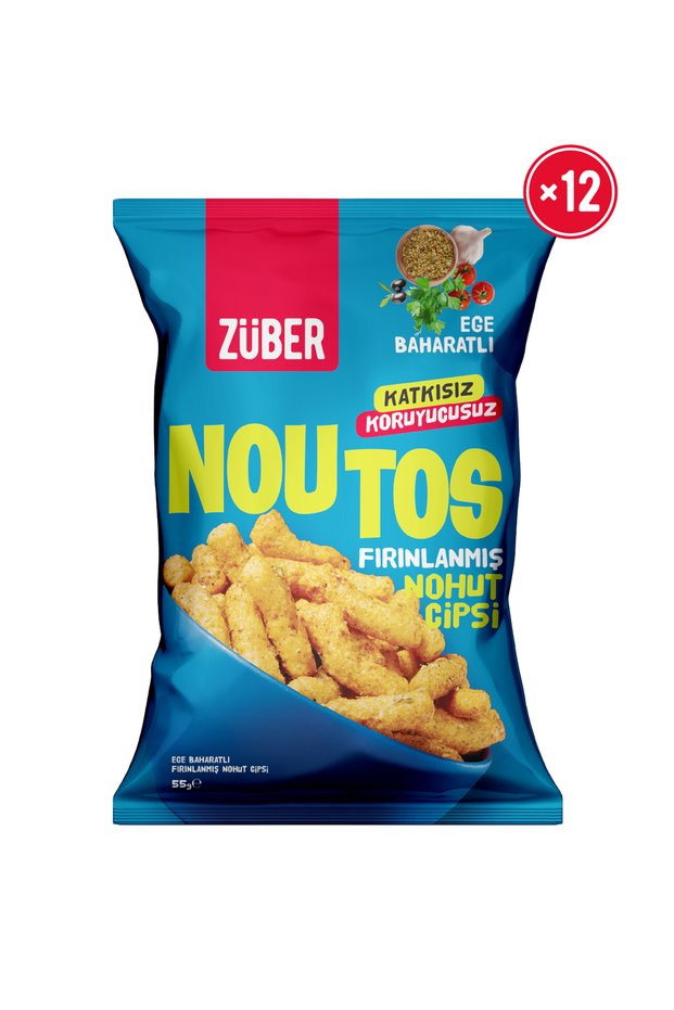 Noutos Aegean Spicy Baked Chickpea Chips 55g X 12 Pieces