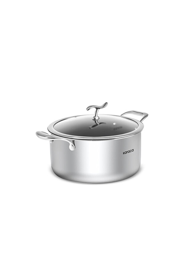 Plasma Steel 316+ 3Ply Fireproof Non-Stick Steel Pot 24 cm