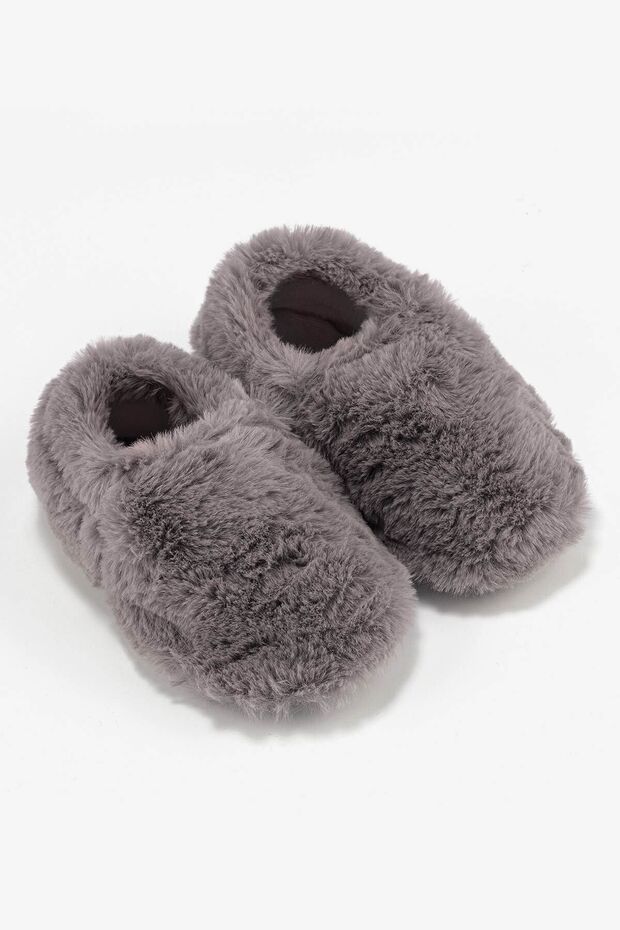 Furry Furry Gri Kürk Barefoot Patik