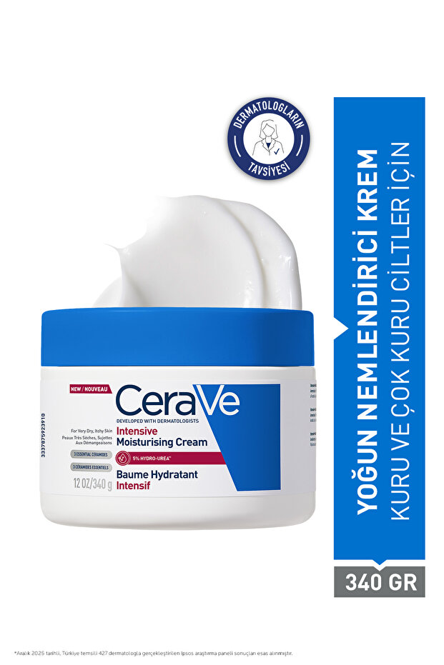 Intensive Moisturizing Cream for Dry Skin with Hyaluronic Acid & Ceramide & Hydro-Urea 340 Gr