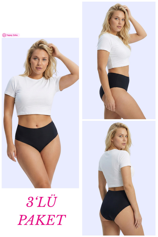 308 High Waist Women's Seamless Laser Bato 3-Piece Panties Pack