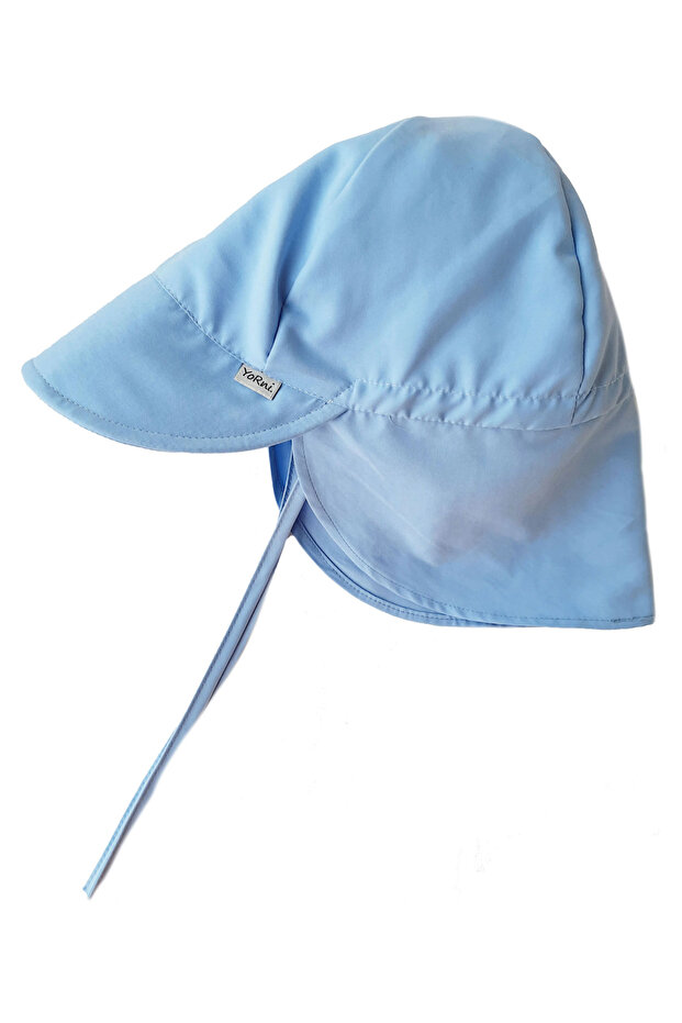 Blue, Nape-Protecting, Neck-Strap, Elastic Adjustment Buckle, Children's Baby Sun Hat